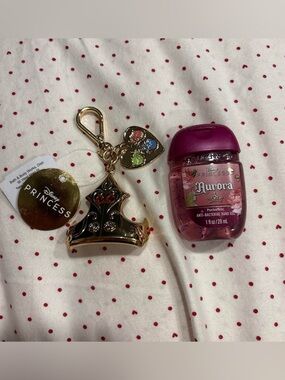 Bath & Body Works Disney Princess Aurora PocketBac Keychain + Hand Sanitizer